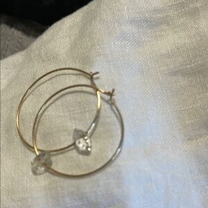 Elegant Herkimer Diamond Gold, Rose gold, and Silver Hoop Earrings.
